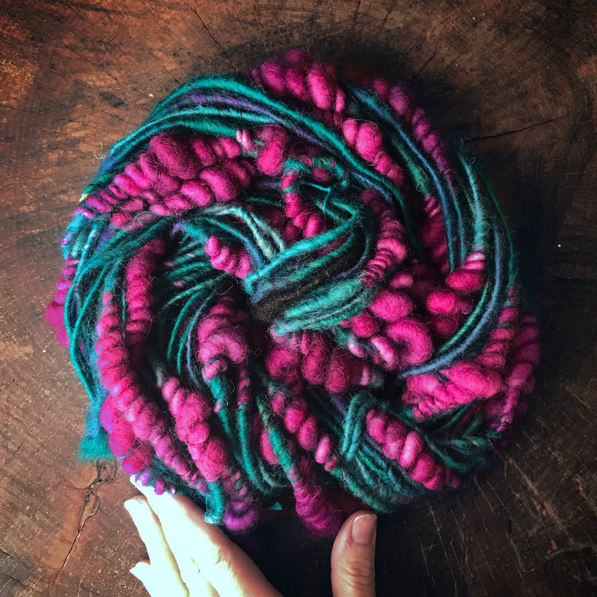 RESERVE Louise D. Teal purple art yarn 100g 25y - Mynoush