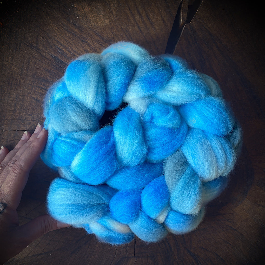Hand painted merino roving