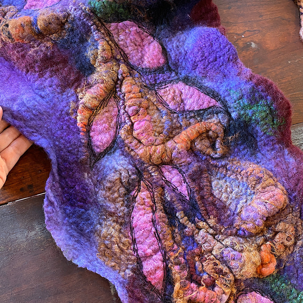 Violet felted scarf