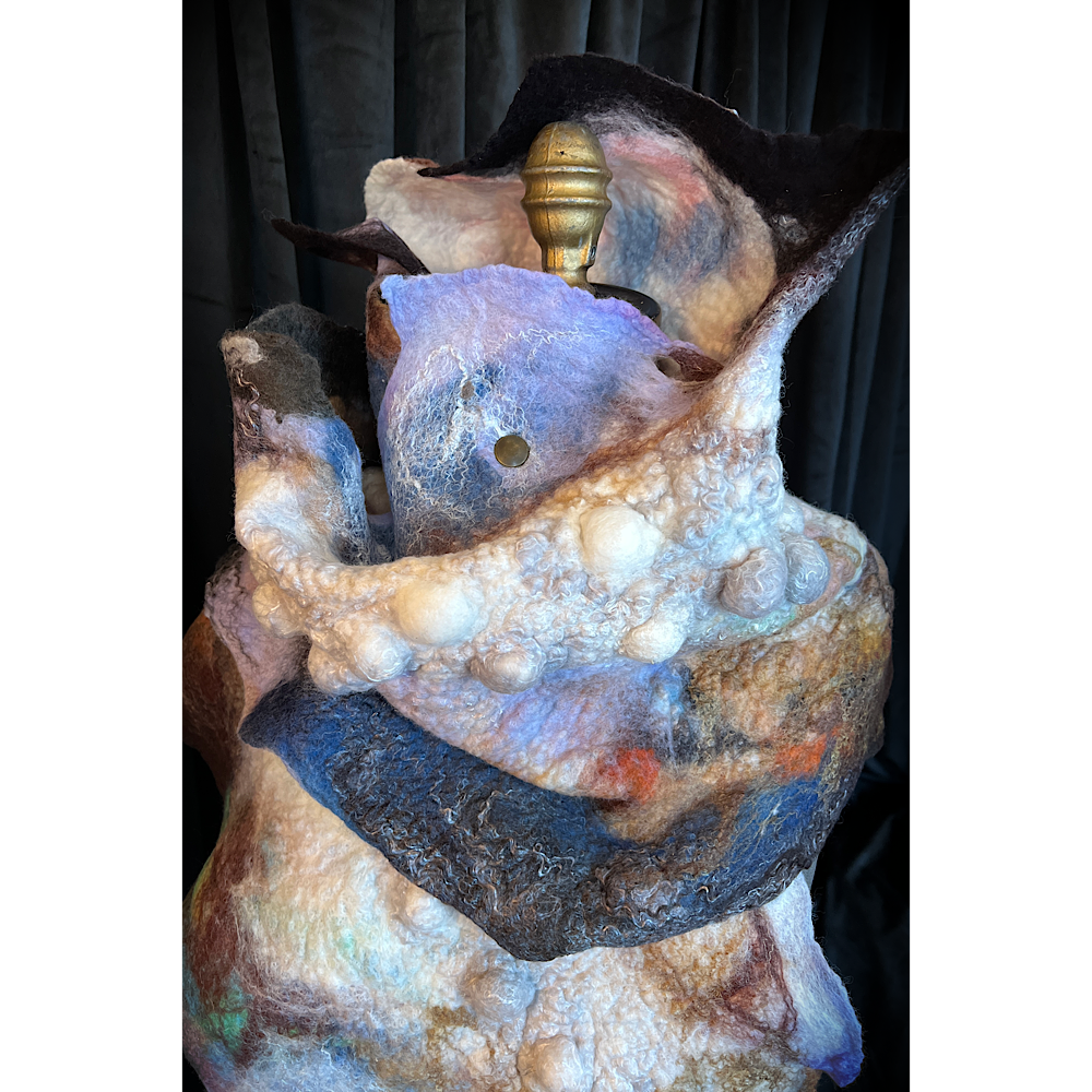 Galactic Moth - felted scarf