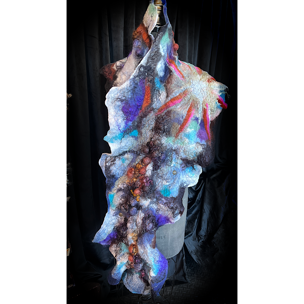 2022 Landscape serie  - Polar Sun - felted scarf