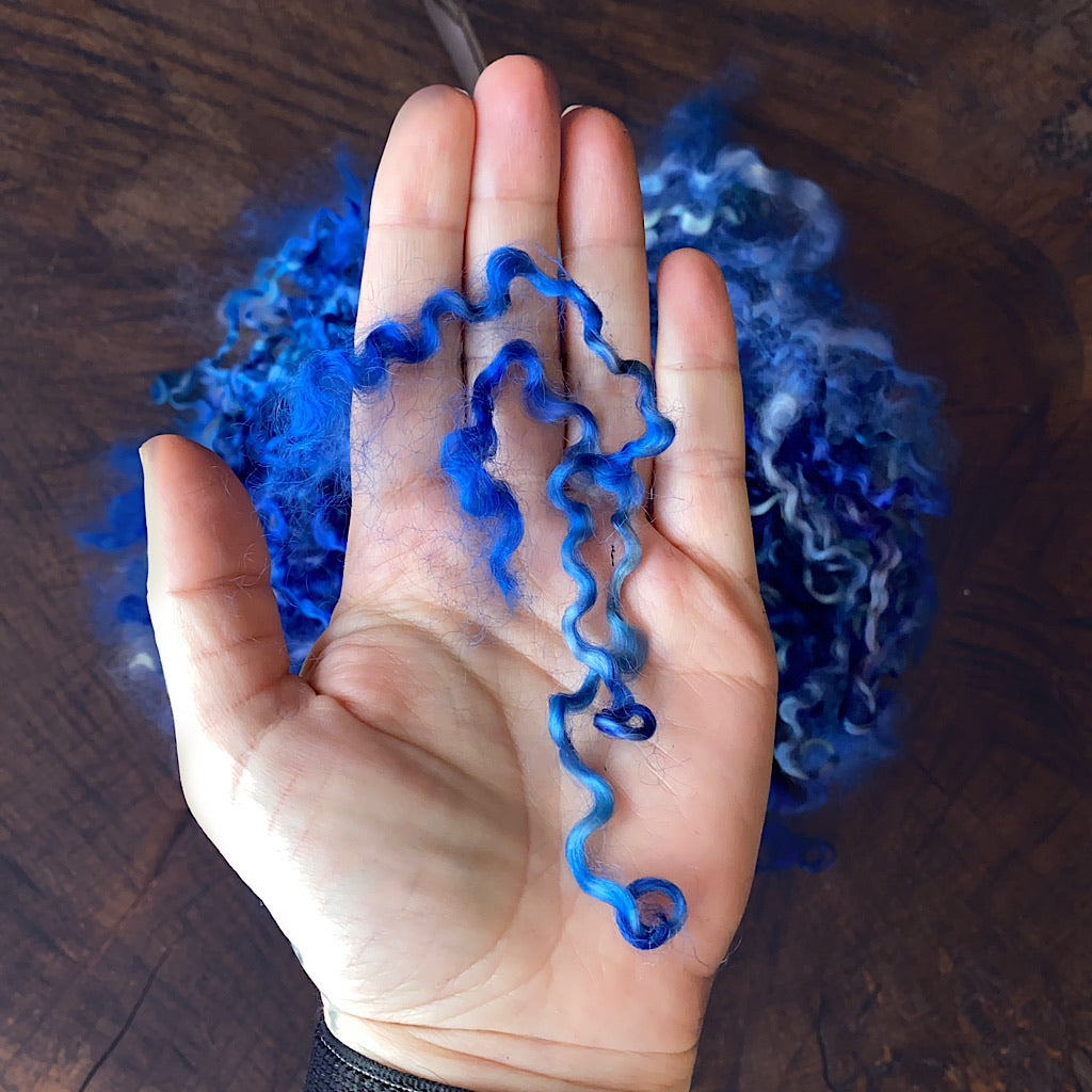 Curly locks for spinning felting