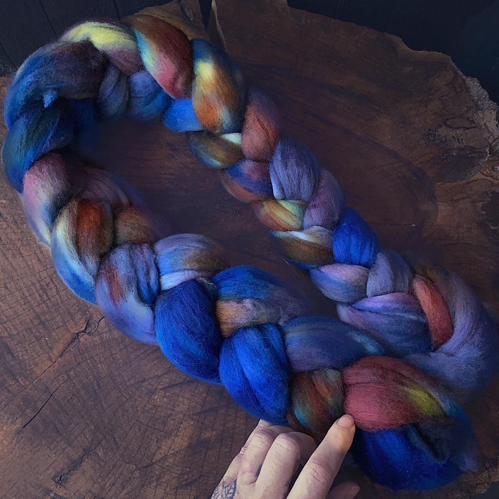 Hand dyed MERINO roving