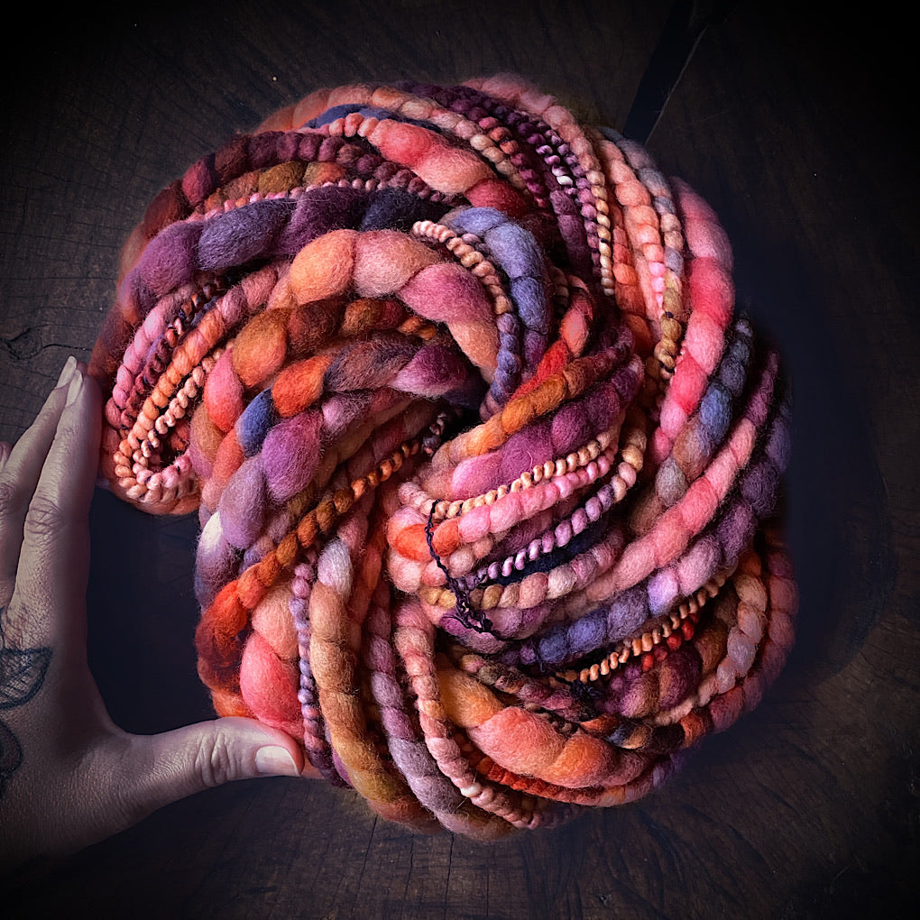 Pumpkin latte jumbo spiral merino yarn