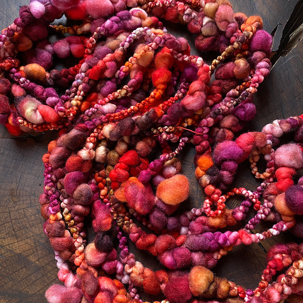 Burgundy red - Jumbo boucle Art yarn