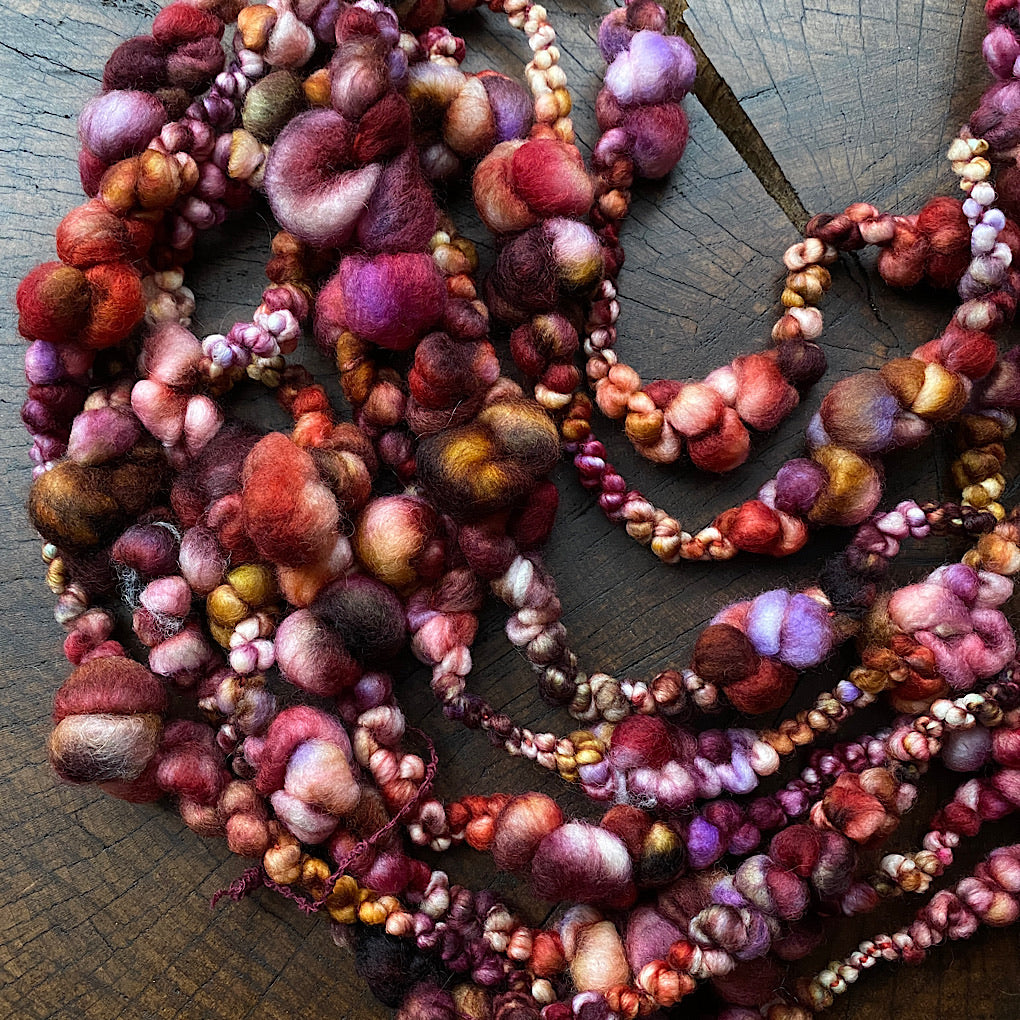 Burgundy Jumbo boucle art yarn