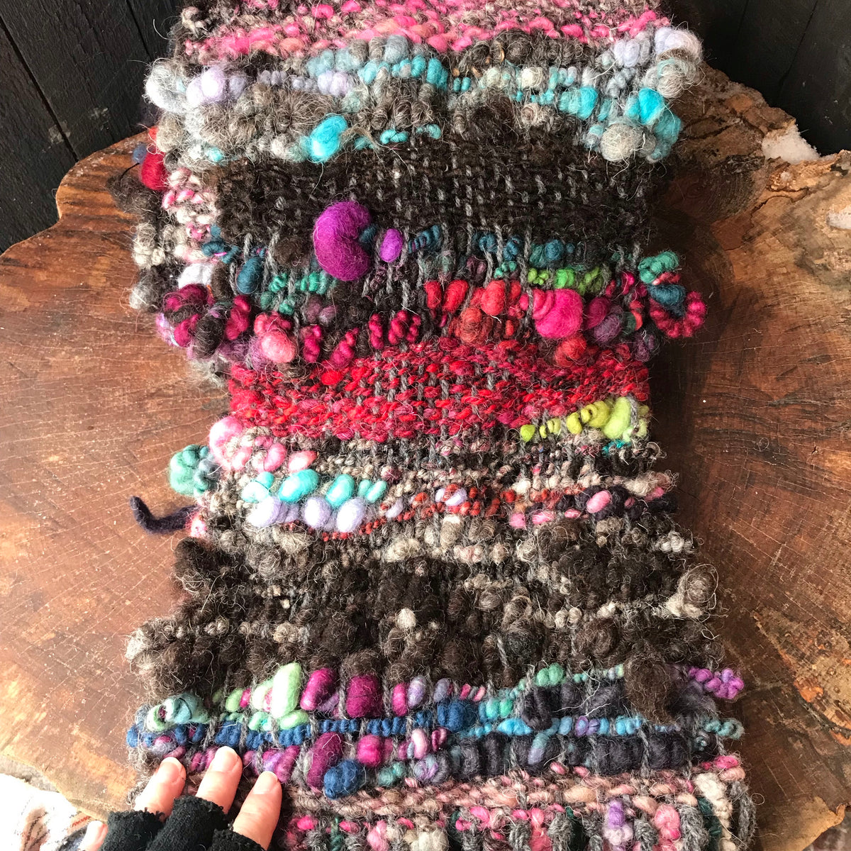 Black scarf 100% Wool - Foulard 100% laine noir - Mynoush