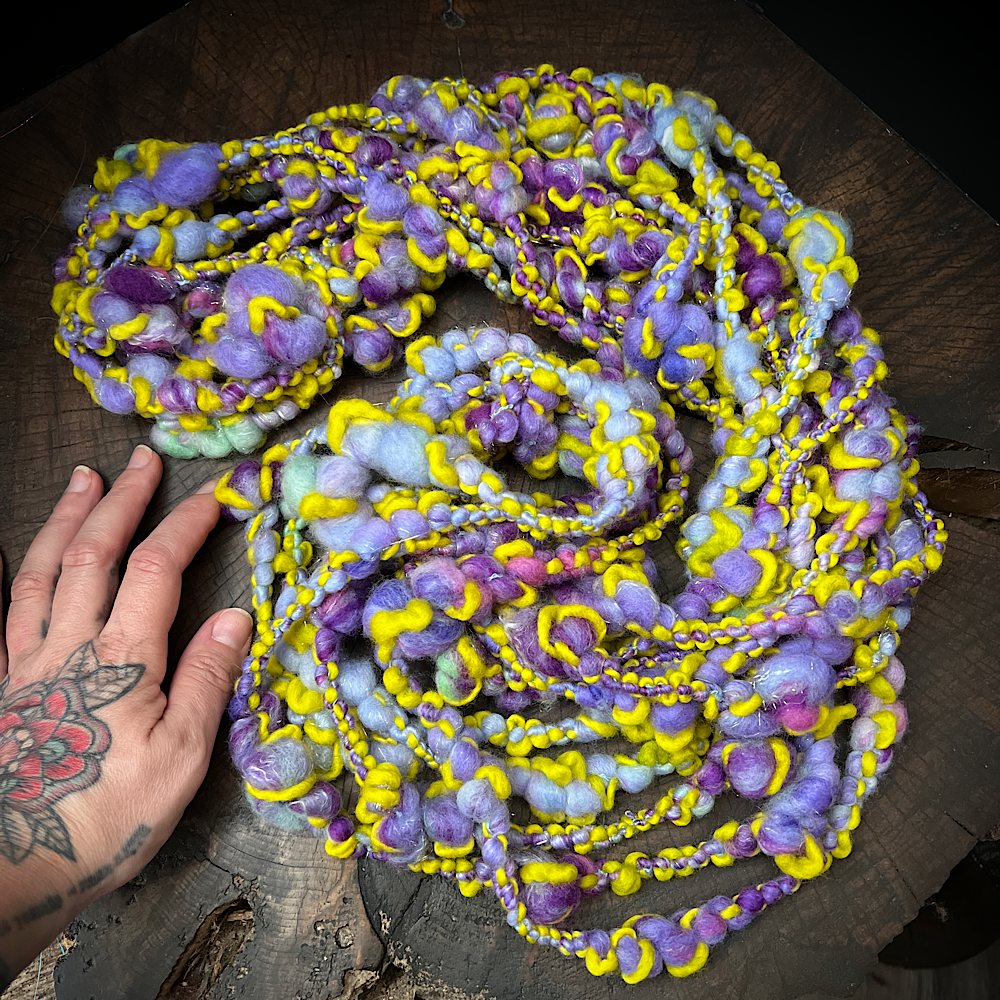 Lavender burst weaving art yarn