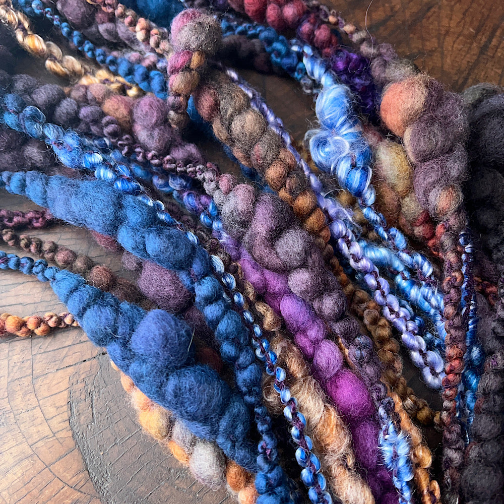 Deep purples Quintet - set of jumbo art yarn