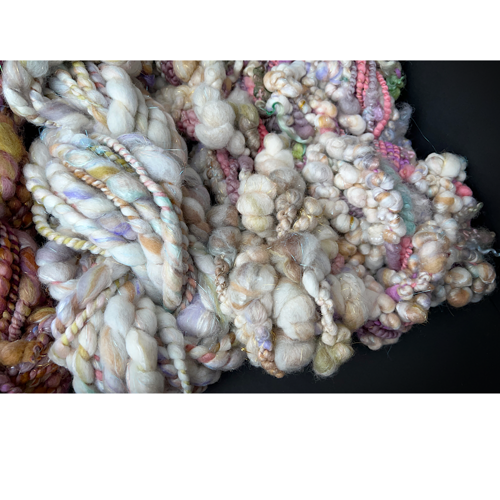 Huge lot of Art yarns for weaving- over 1 pound