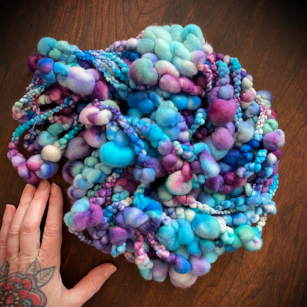 Mesmerizing turquoise Jumbo boucle Art yarn