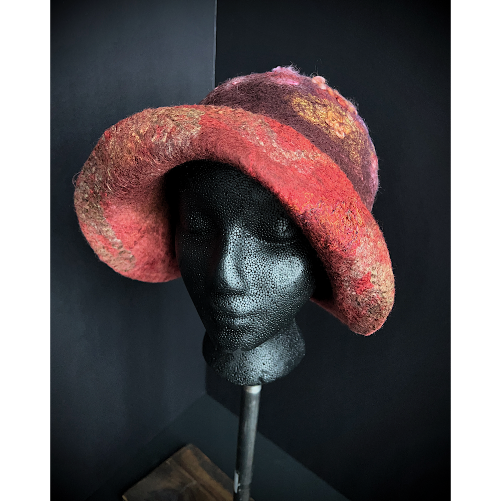 Felted flapper’s hat- 23.5”