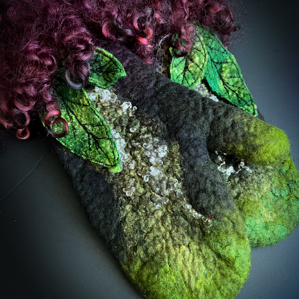 Felted mittens size small medium