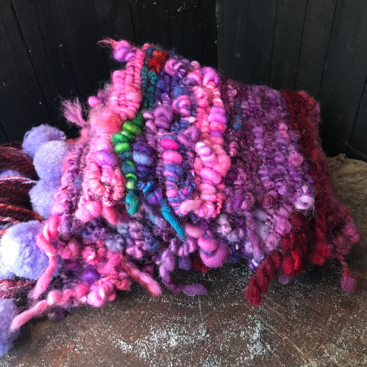 Purple scarf 100% Wool - Foulard 100% laine mauve - Mynoush