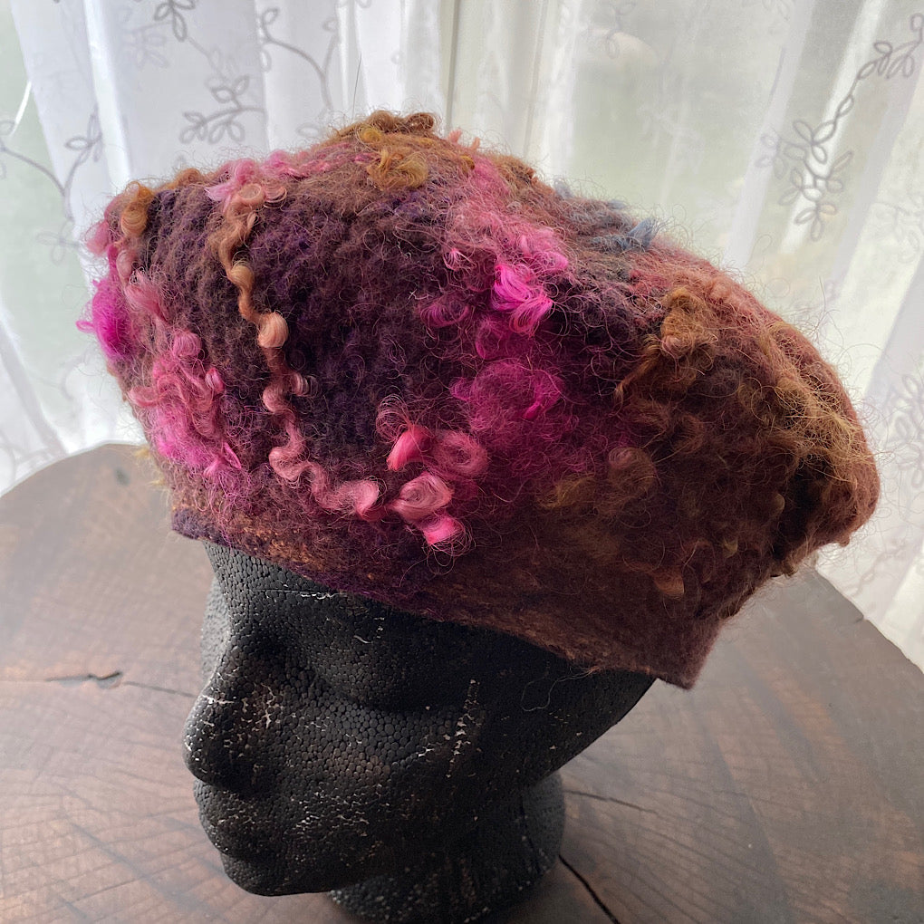 Merino silk beret 22”