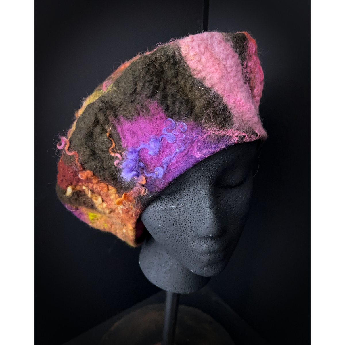 Felted beret size 23” medium