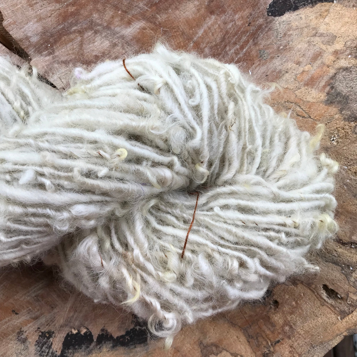 Natural white textured wool yarn 100 grams skein - Mynoush
