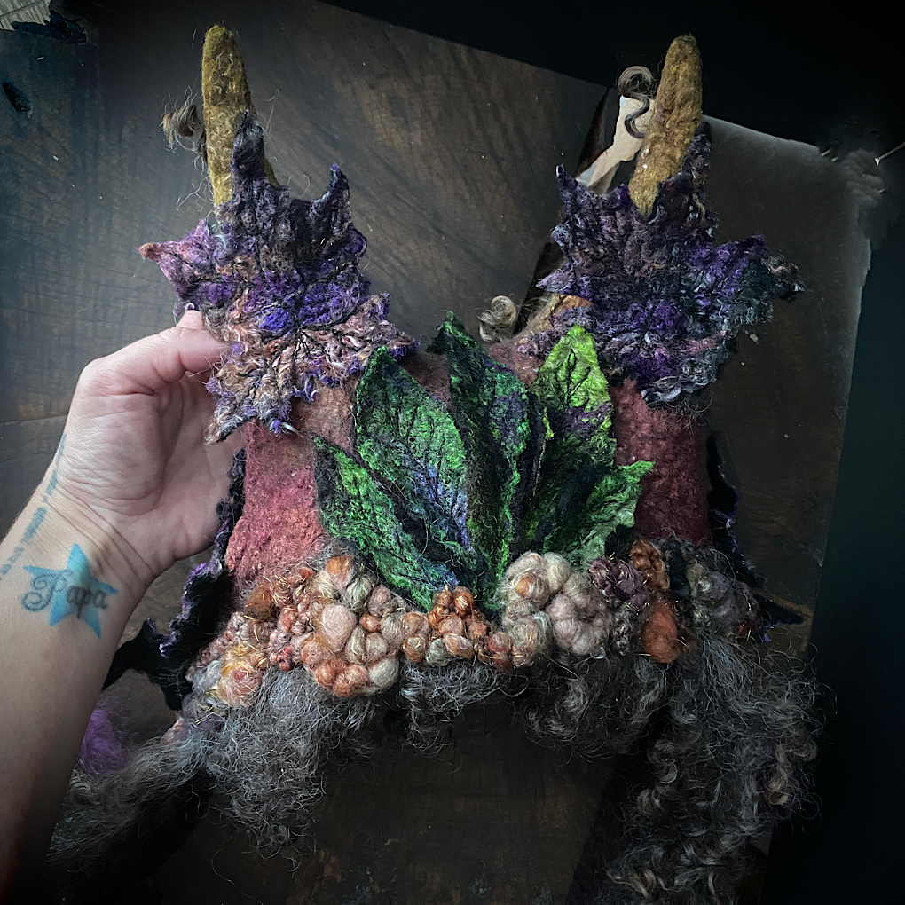 Forest spirit 2 - Fairy felted hood
