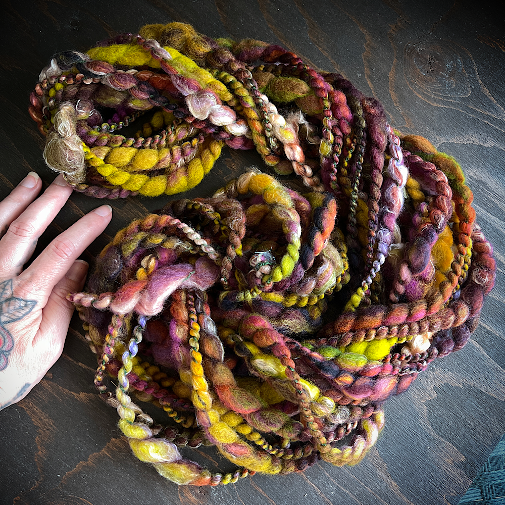 Roasted mangos weaving art yarn