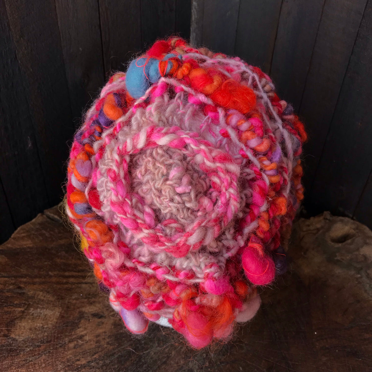 Orange chunky knitted hat | Bonnet orange tricoté en laine filée main|18”-23” - Mynoush