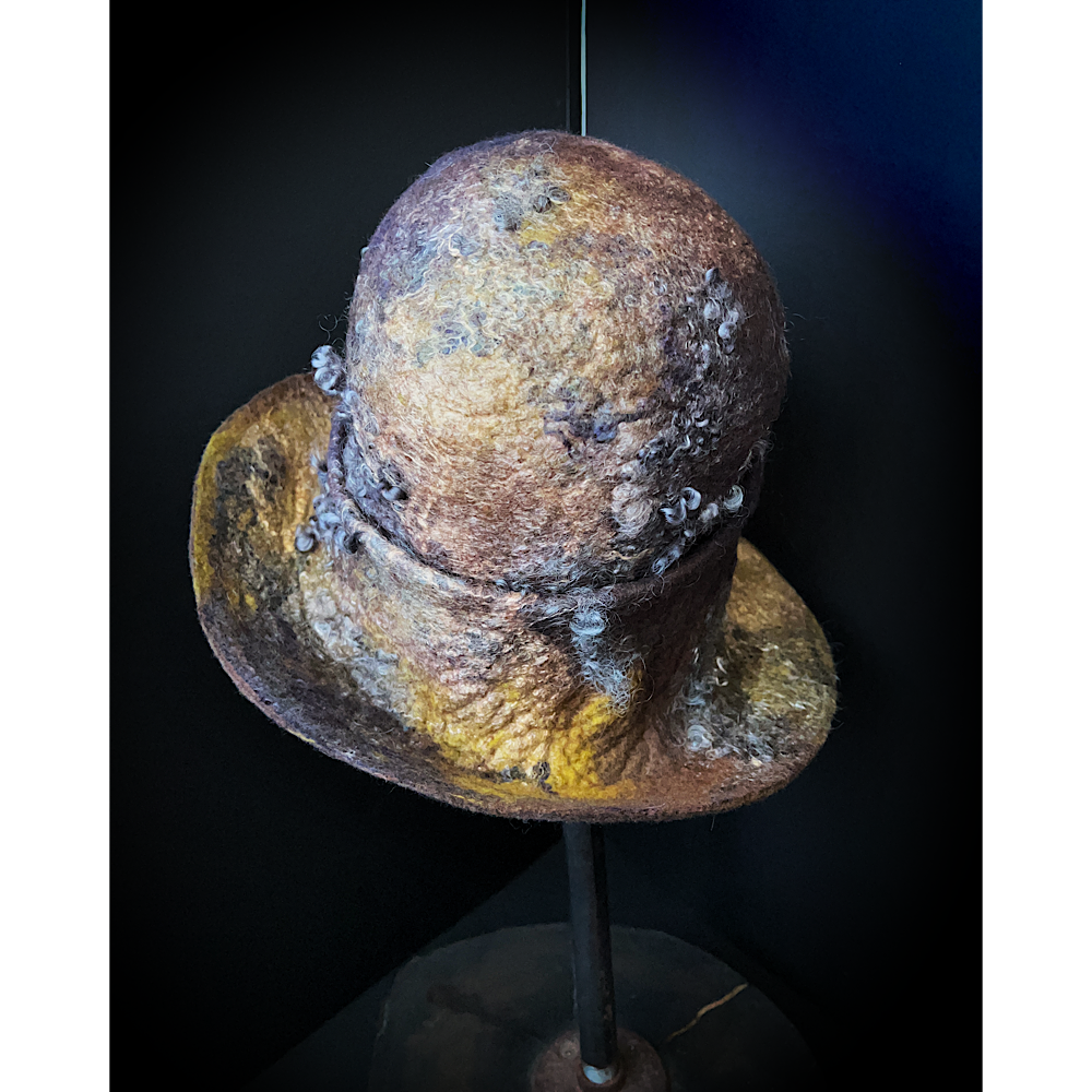 Felted cloche hat- 23”