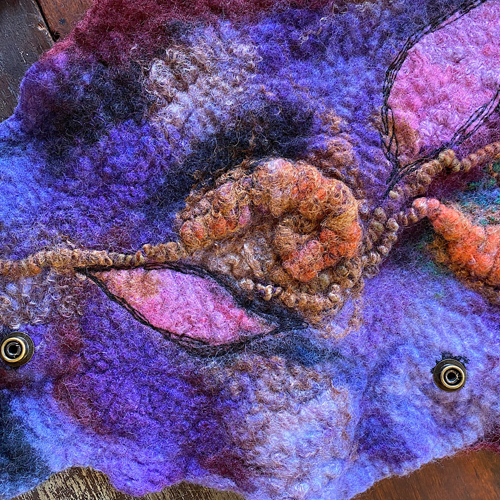 Violet felted scarf