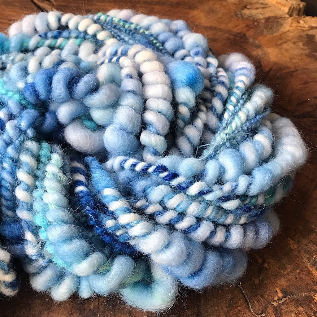 Blue hand spun yarn