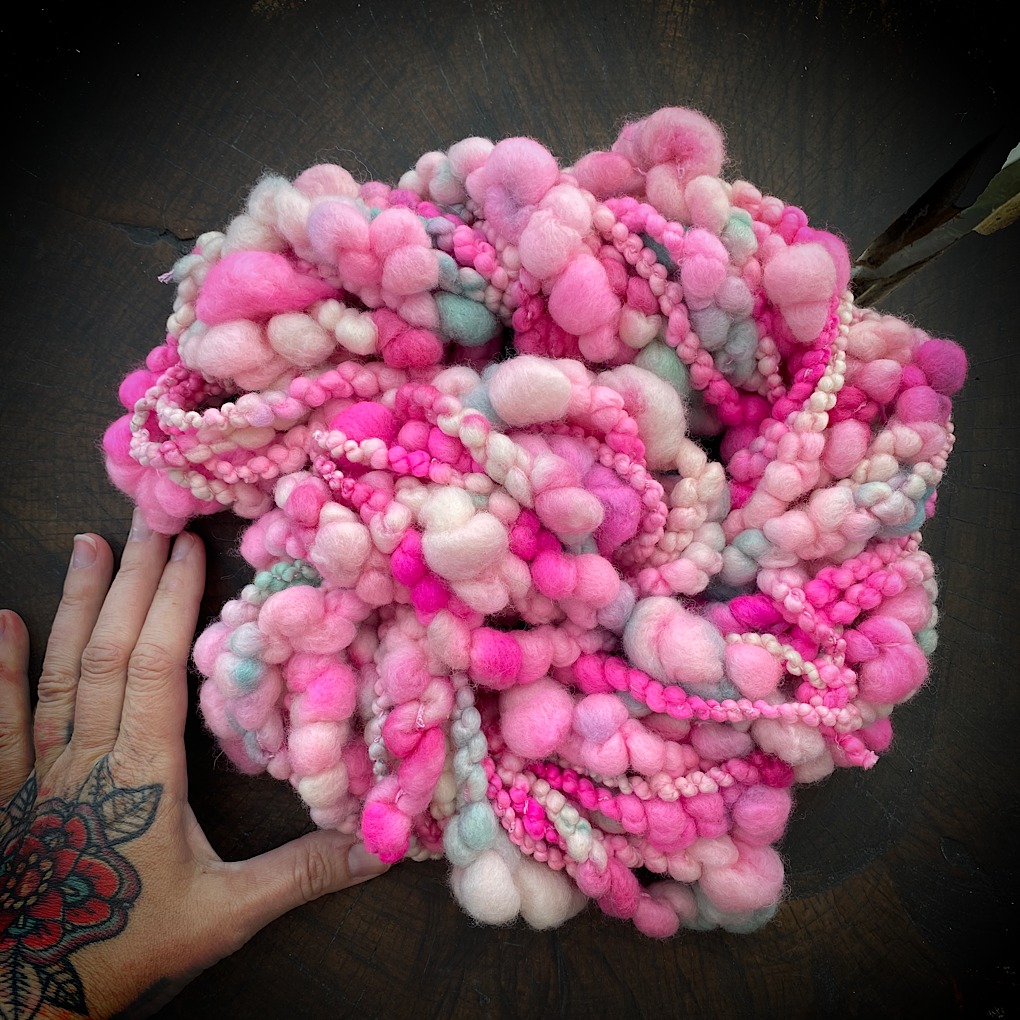 Menthe aux fraises  Jumbo boucle Art yarn