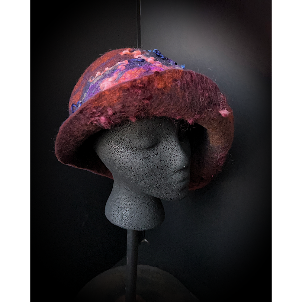 Felted cloche hat- 25”