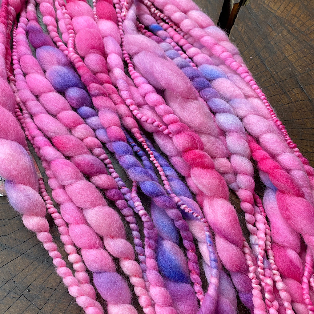Pink jumbo spiral yarn