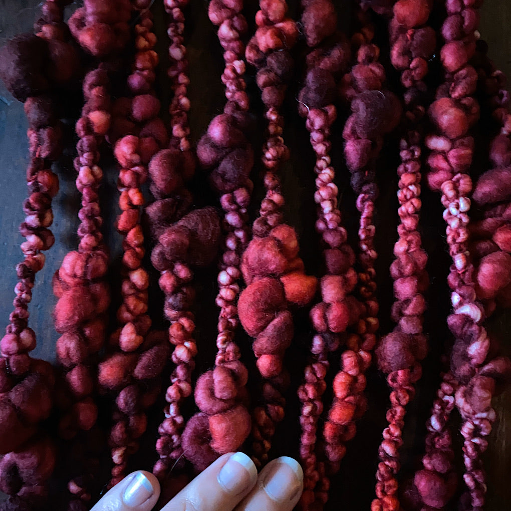 Dark red Jumbo boucle Art yarn