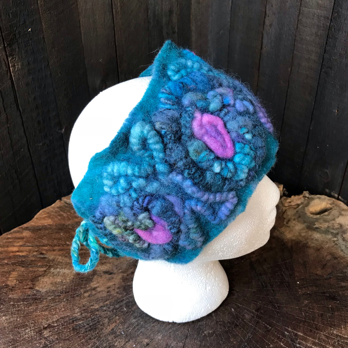 Blue textured felted headband One size - Mynoush