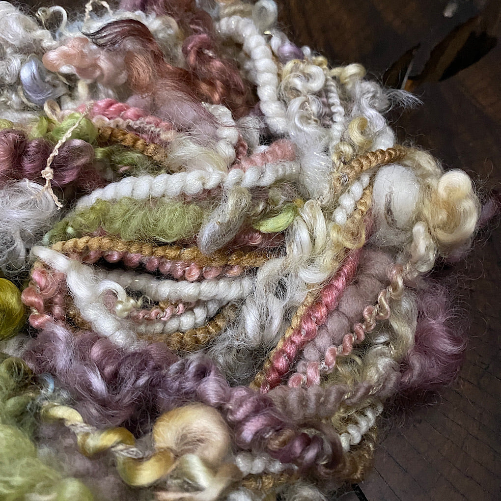 The Snow Rose Art yarn mini skein