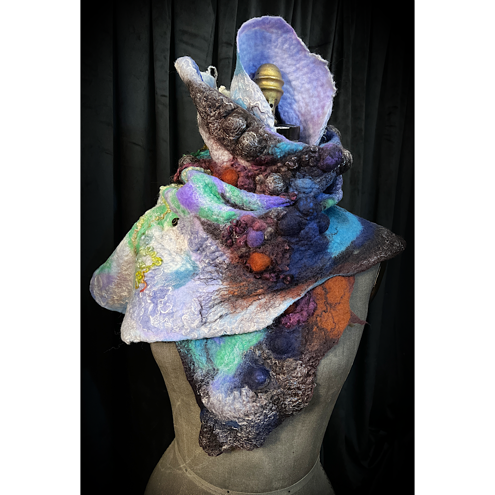 Cosmic Breath - felted scarf