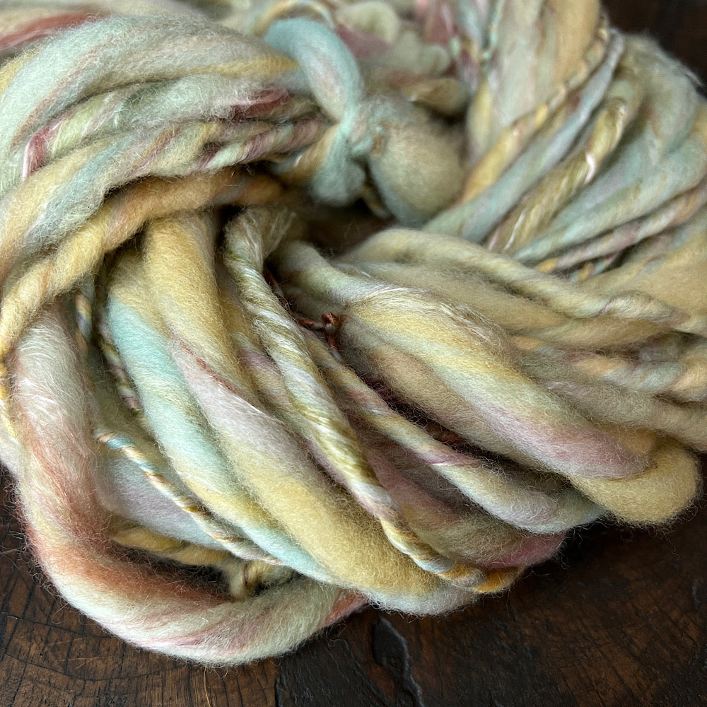 Antique gold hand spun yarn 1/2 skein