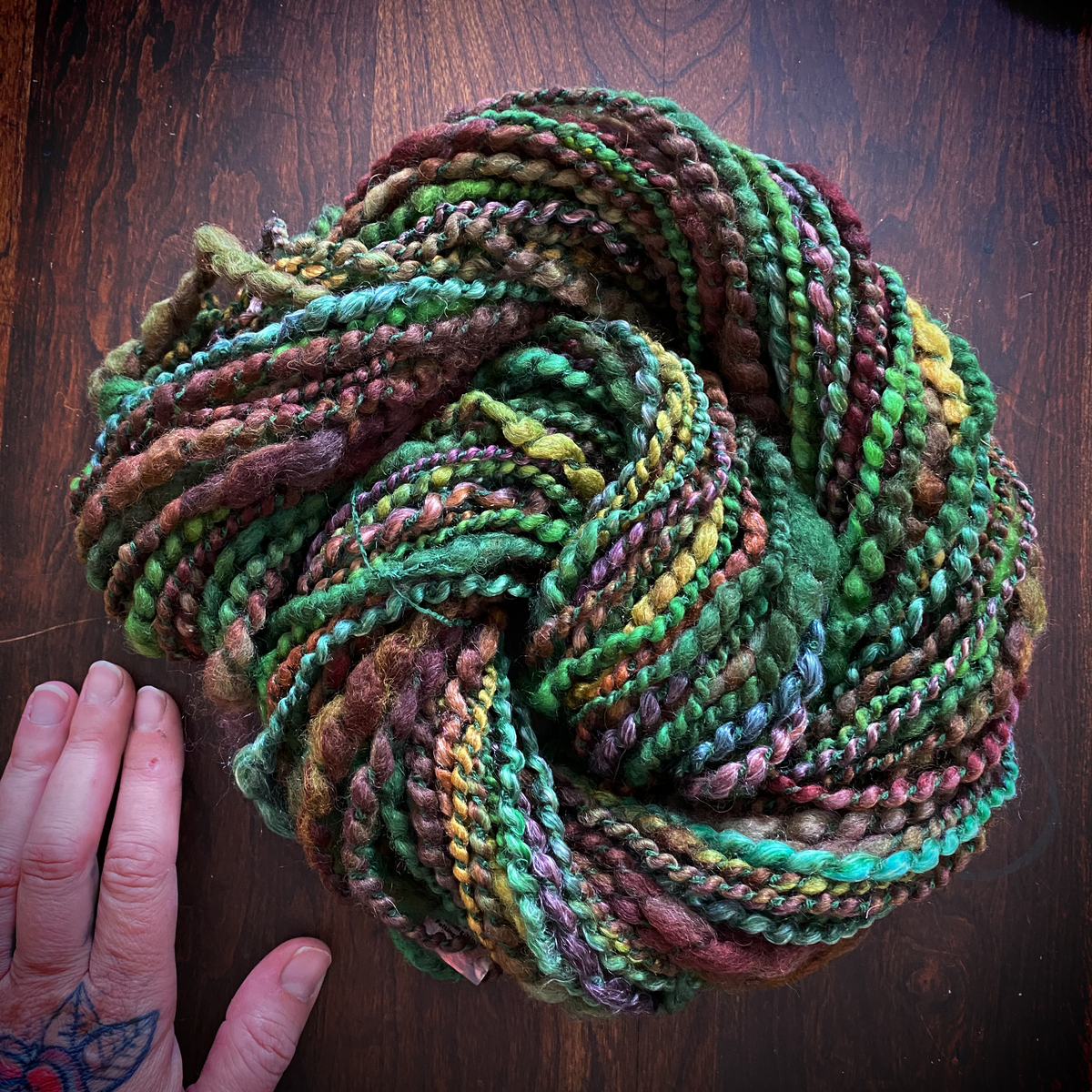 Grass  - Merino tencel knitting art yarn