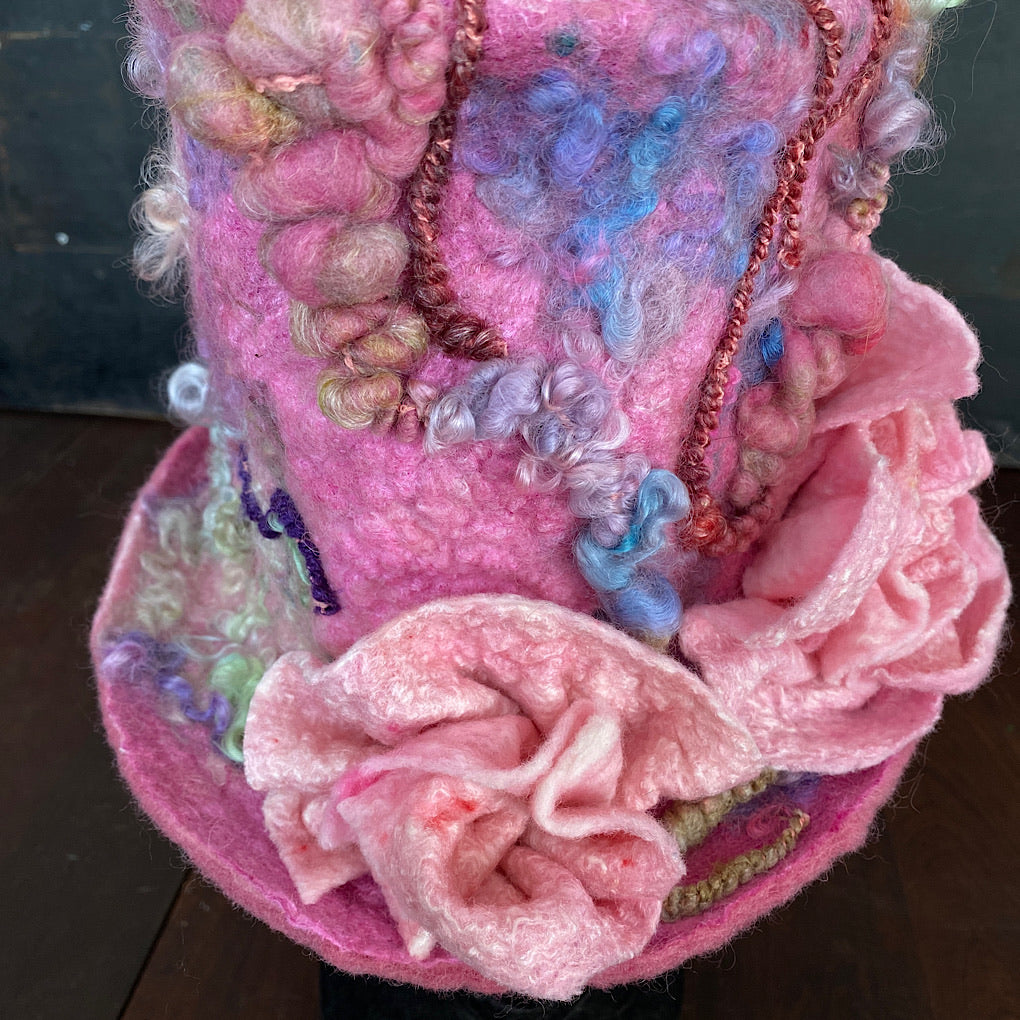 Vintage rose 2 Felted top hat