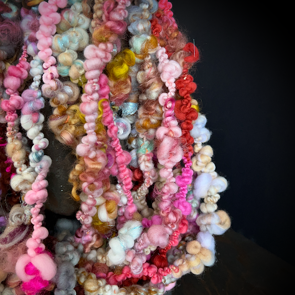 Hand spun art yarn boucle