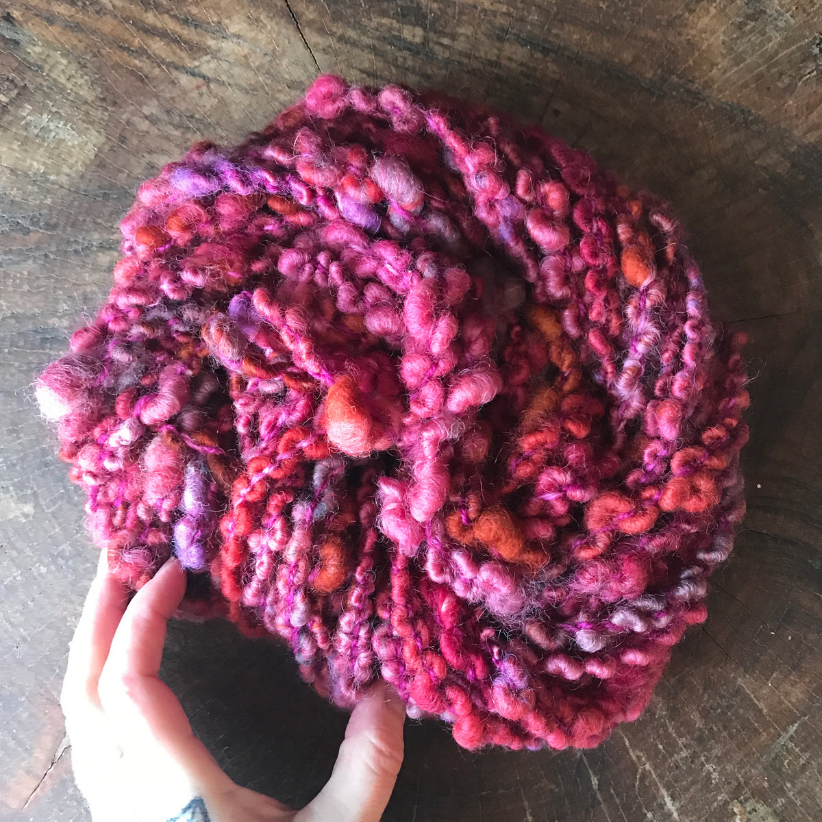Pink boucle yarn 100g 16y - Mynoush