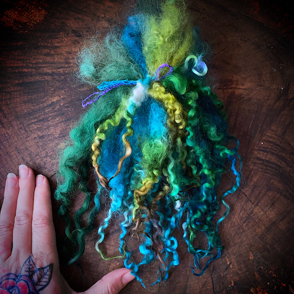 Wool locks for spinning and felting
