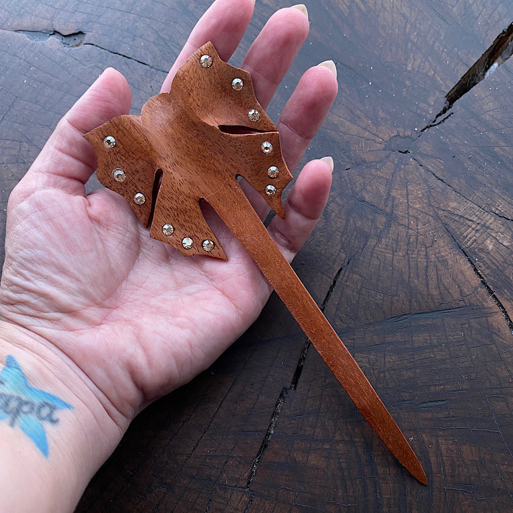 Mahogany butterfly shawl pin