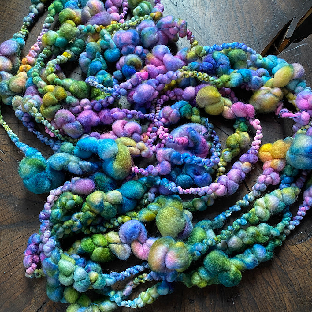 Green purple blue HAPPY Jumbo boucle Art yarn