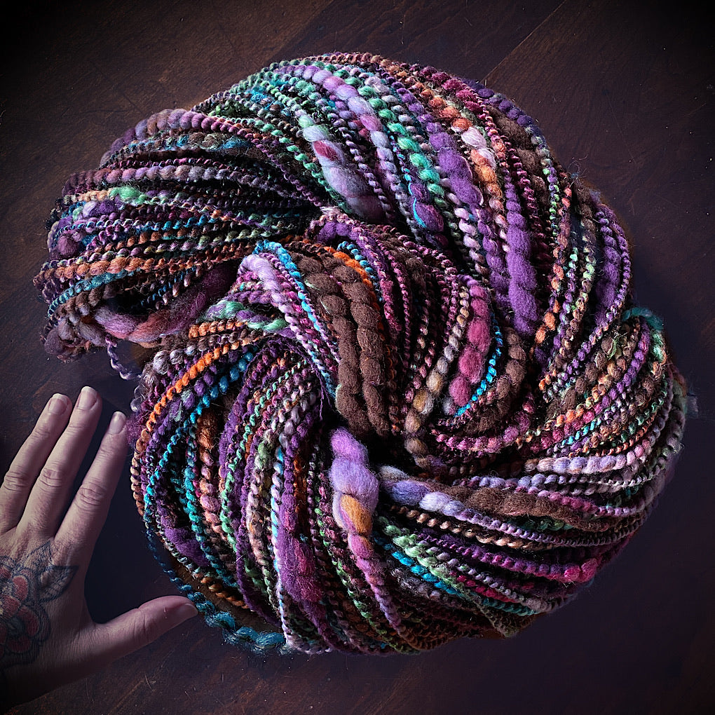 Eggplant One-of-a-kind Silk art yarn