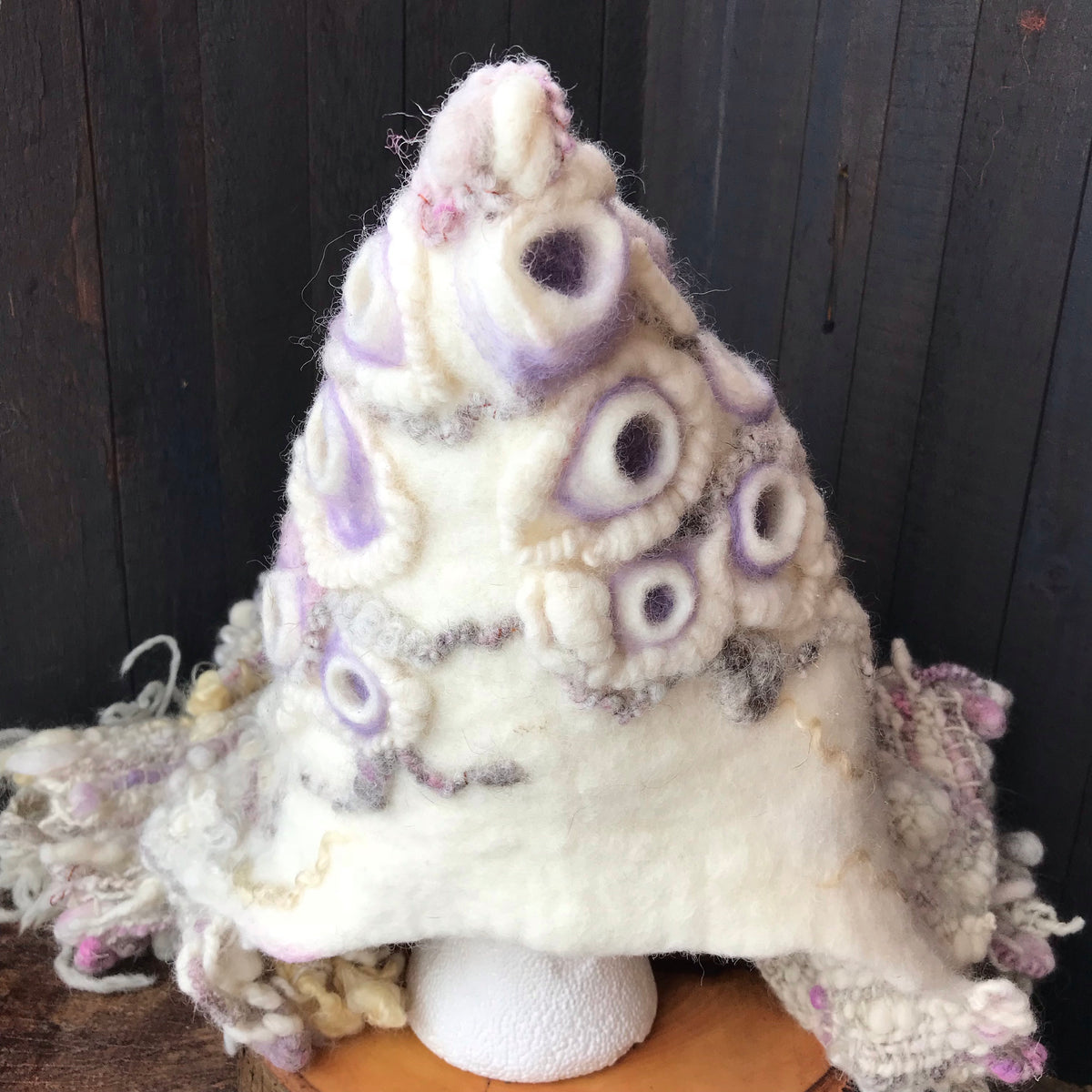 Hand woven and Felted Hooded SCARF | ready to ship | One size 35” x 10” - Mynoush