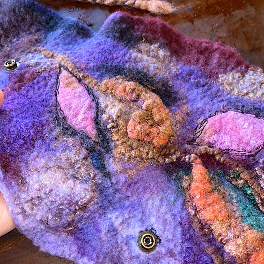 Violet felted scarf