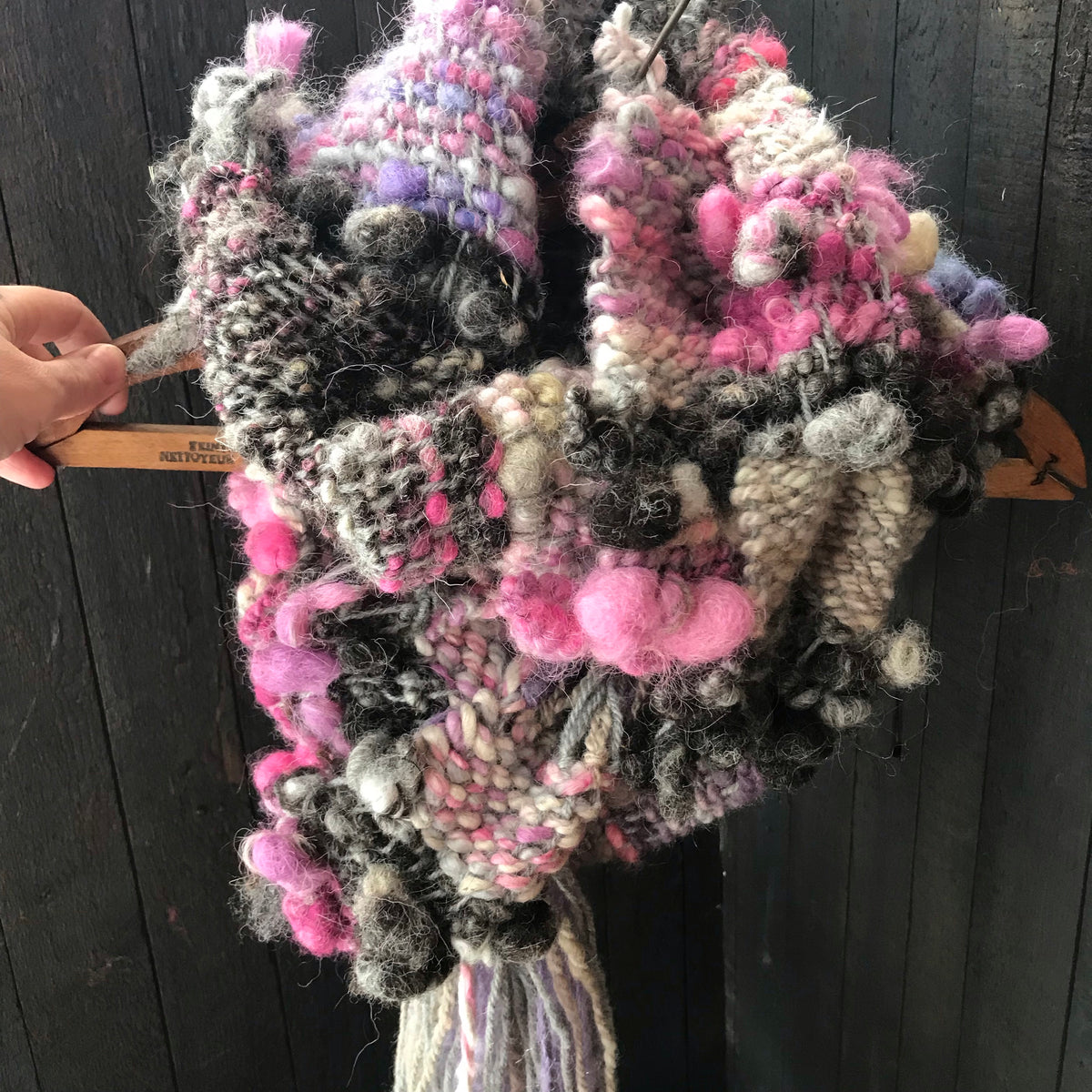 Lavender scarf 100% Wool - Foulard 100% laine lavande - Mynoush