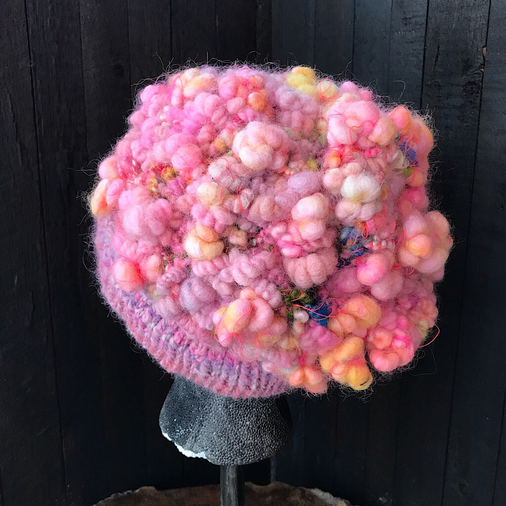 Pink knitted hat