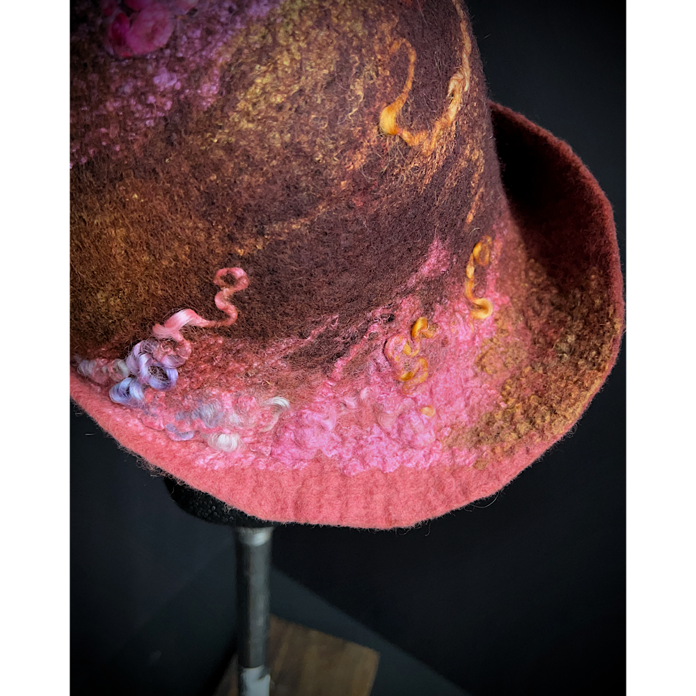 Felted flapper’s hat- 23.5”