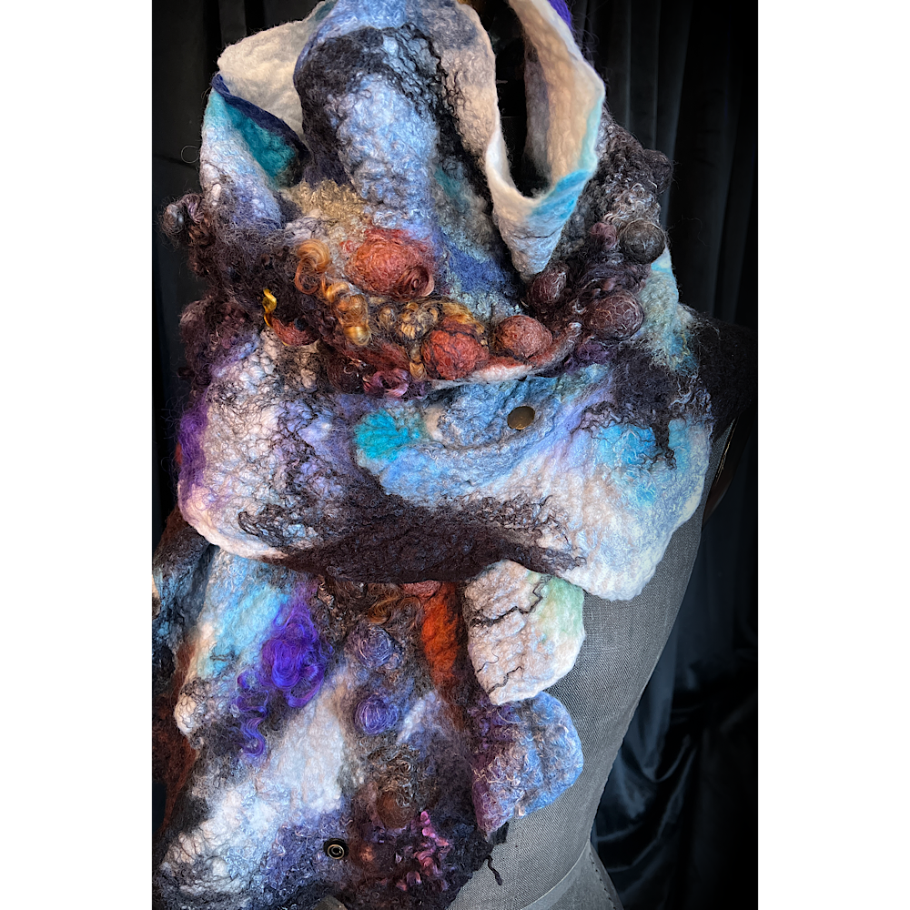 2022 Landscape serie  - Polar Sun - felted scarf