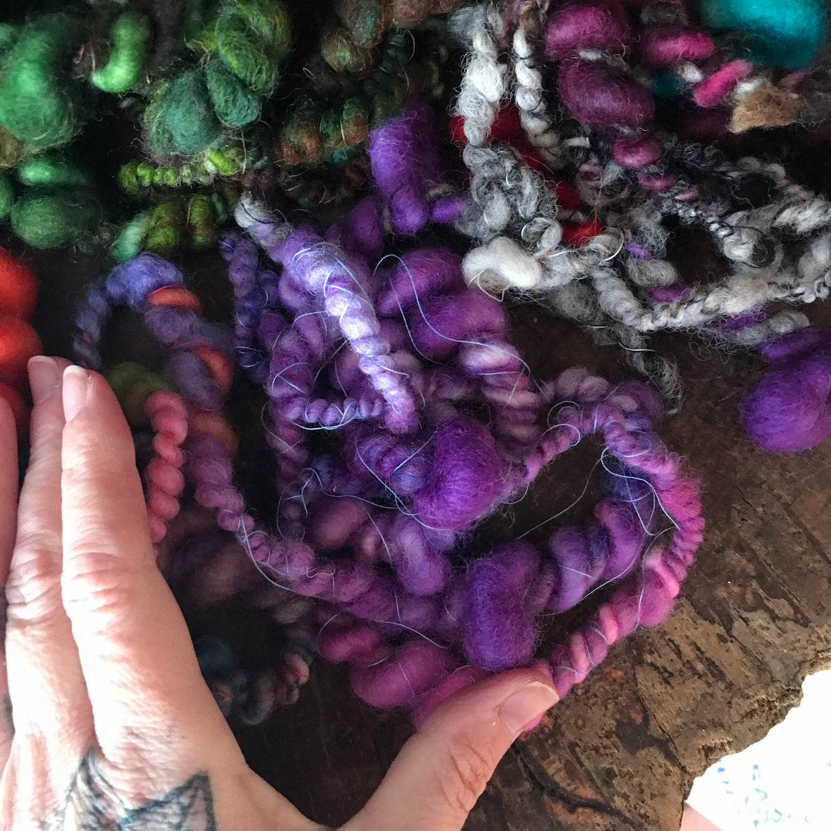 Yarn bits for felters and weavers 195g 10 colors - Mynoush